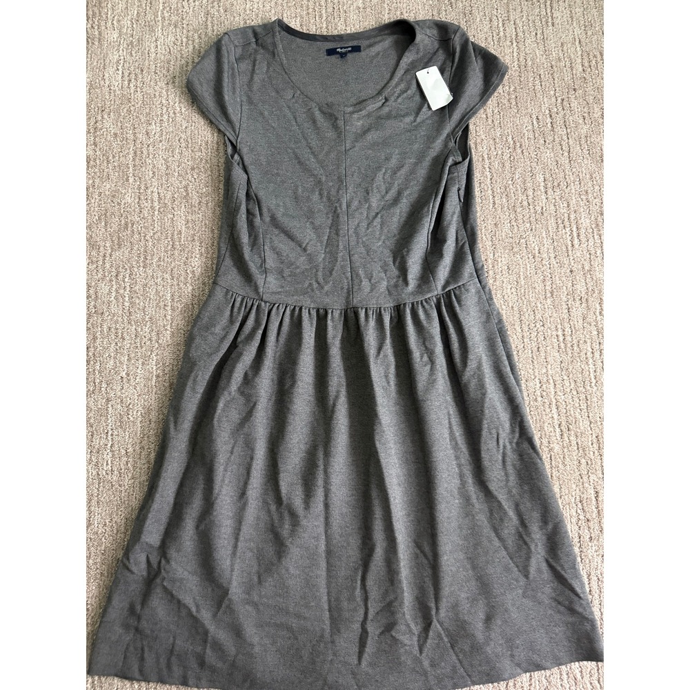 Madewell Heather Gray Fit and Flare Short Sleeve Knit Dress Size M